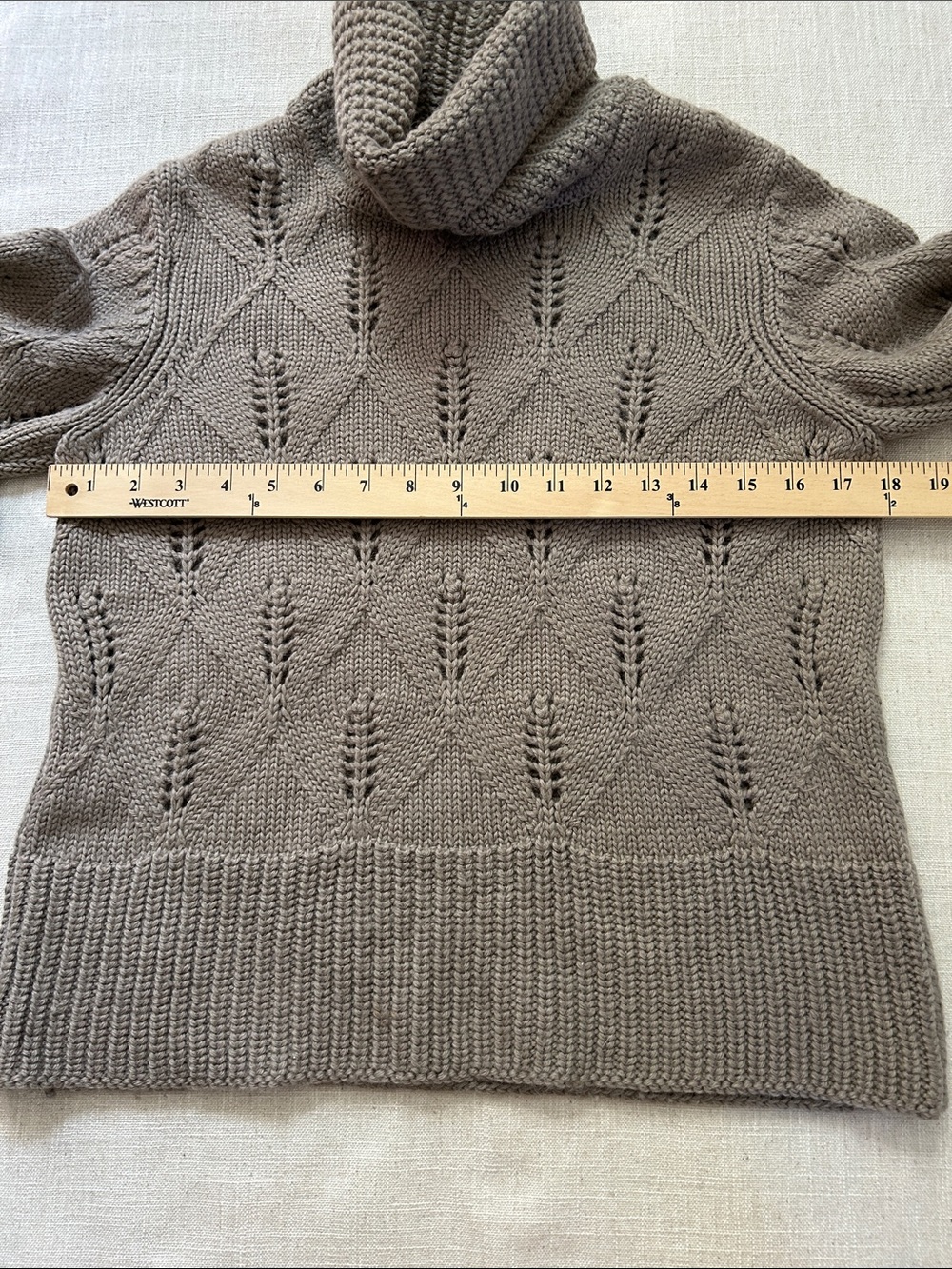 Mira Flores Chunky Knit Alpaca Turtleneck Sweater Women's Size Small Taupe - Picture 5 of 9
